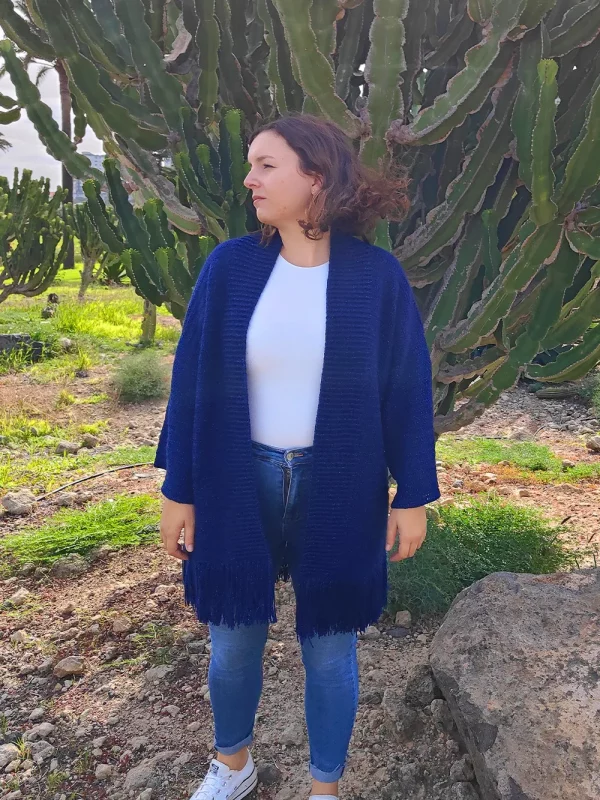 cardigan flecos crochet