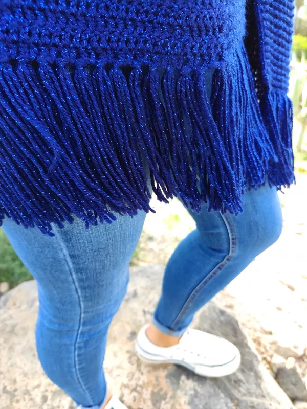 cardigan flecos crochet