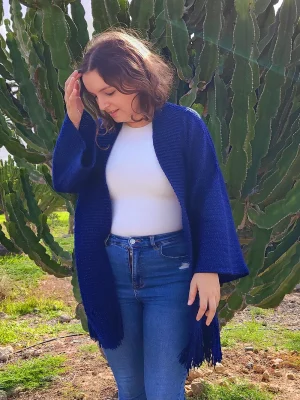 cardigan flecos crochet