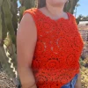 Blusa sin manga naranja