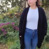 Cárdigan negro crochet