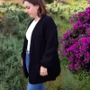 Cárdigan negro crochet