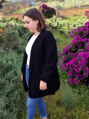 Cárdigan negro crochet