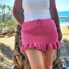 Falda volantes rosa