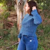 Jersey calado azul