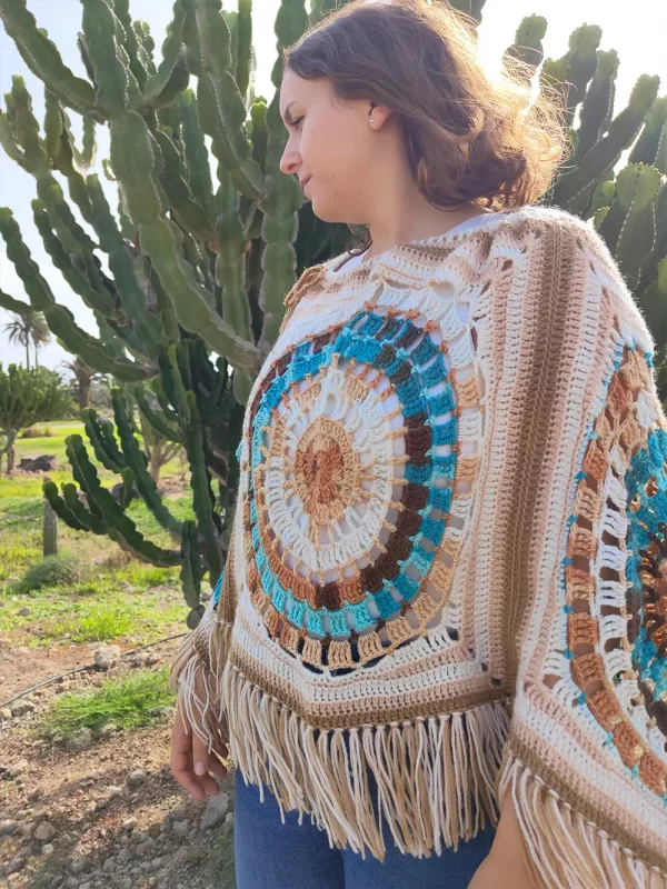 Poncho aguamarina