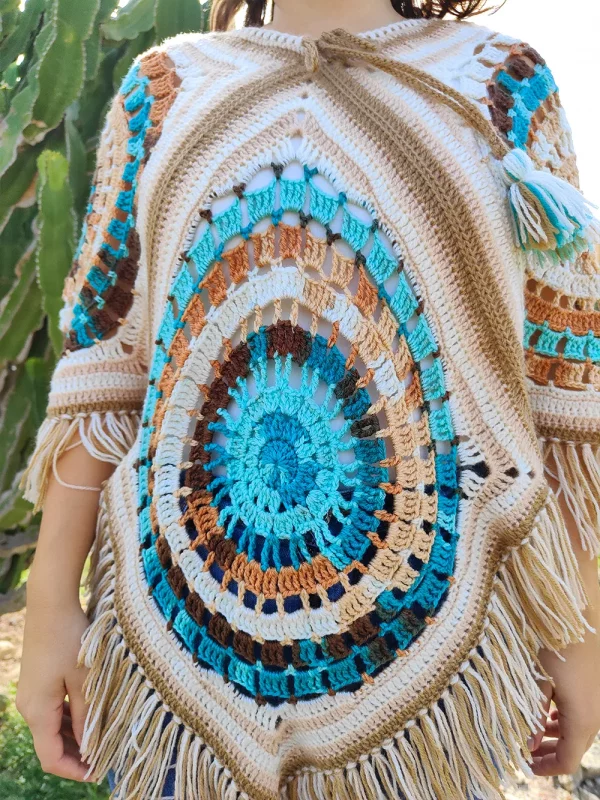 Poncho aguamarina