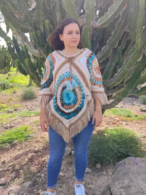 Poncho aguamarina