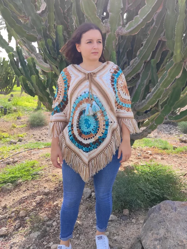 Poncho aguamarina