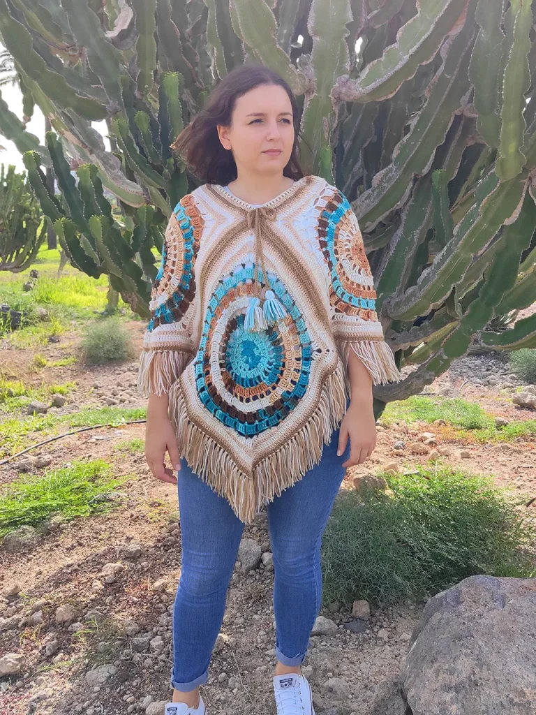 Poncho aguamarina