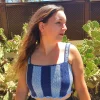 Top rayas azules
