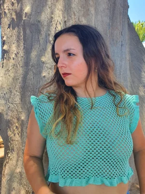 Crop top volantes